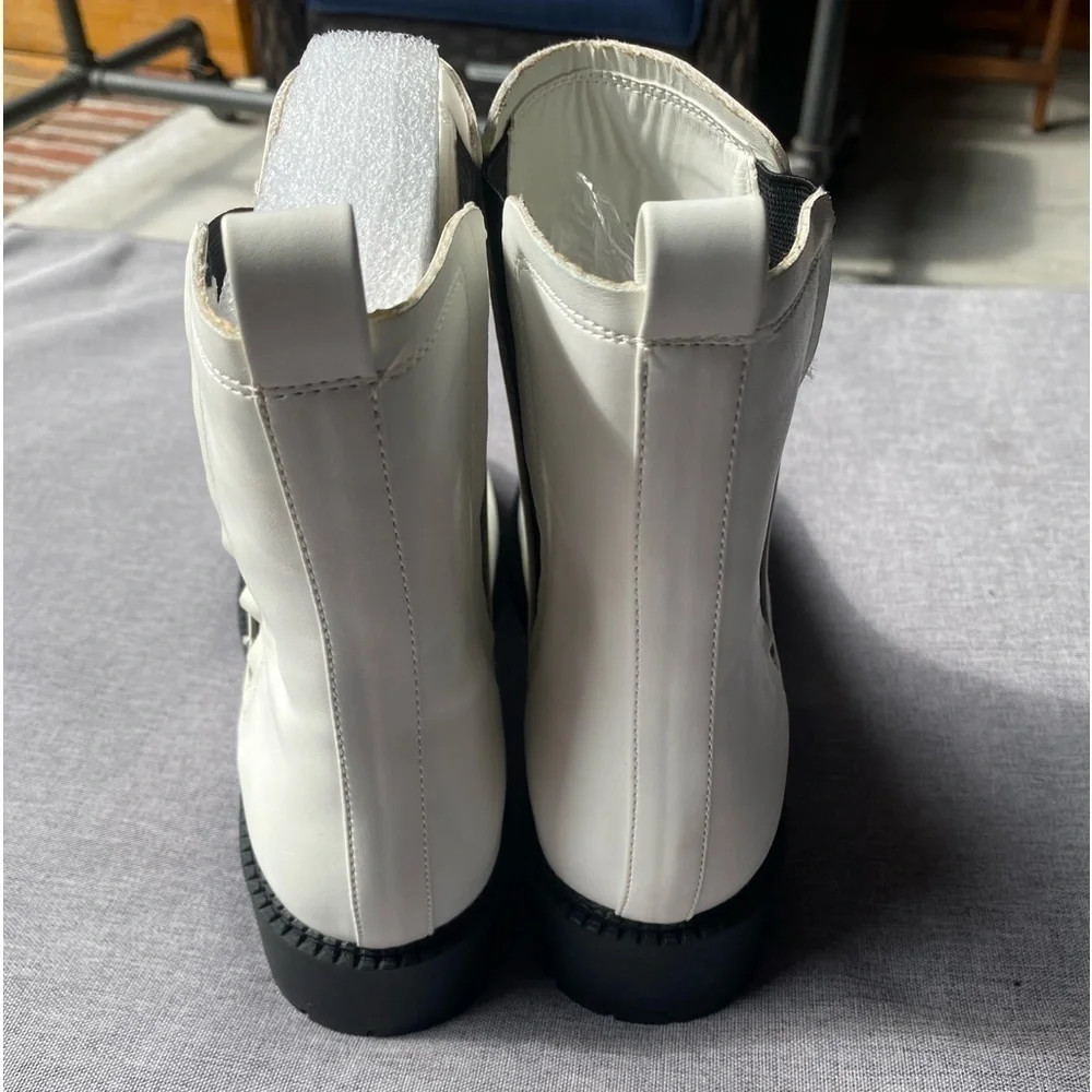 ZBY Women's Lug Sole Platform Ankle Boots Chelsea Size 10